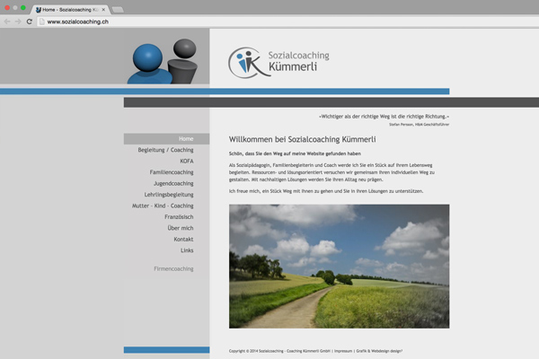 Webauftritt Sozialcoaching Kümmerli